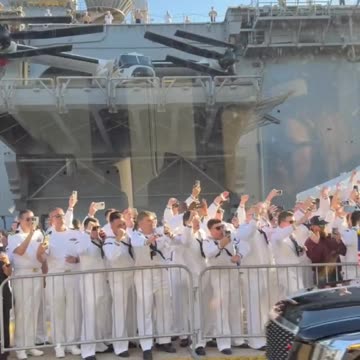 President Trump after the largest celebration in the history of the U.S. Navy!