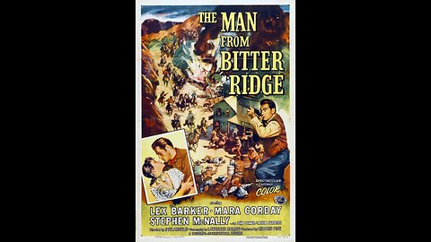 The Man From Bitter Ridge, Western 1955. Lex Barker, Mara Corday, Stephen McNally, John Dehner, Trevor Bardette, Ray Teal, Myron Healey, Warren Stevens