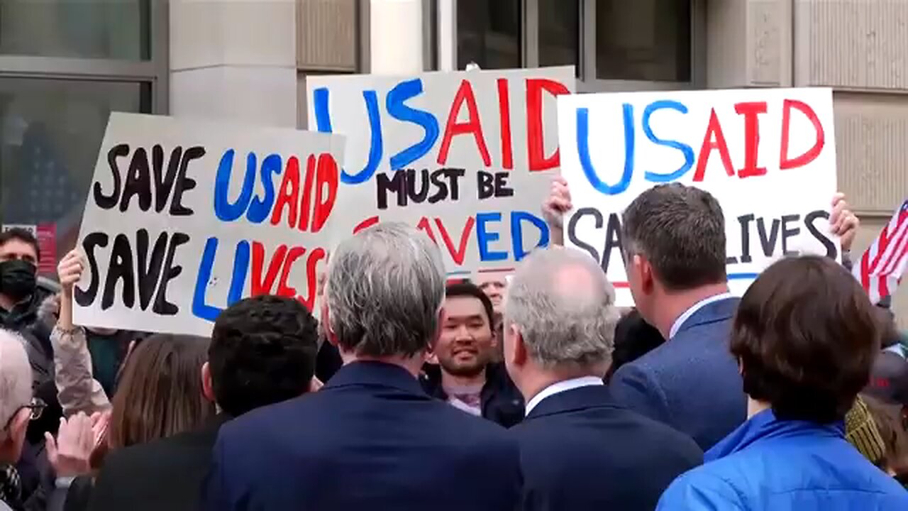 Protests as Elon Musk targets as US humanitarian aid agency