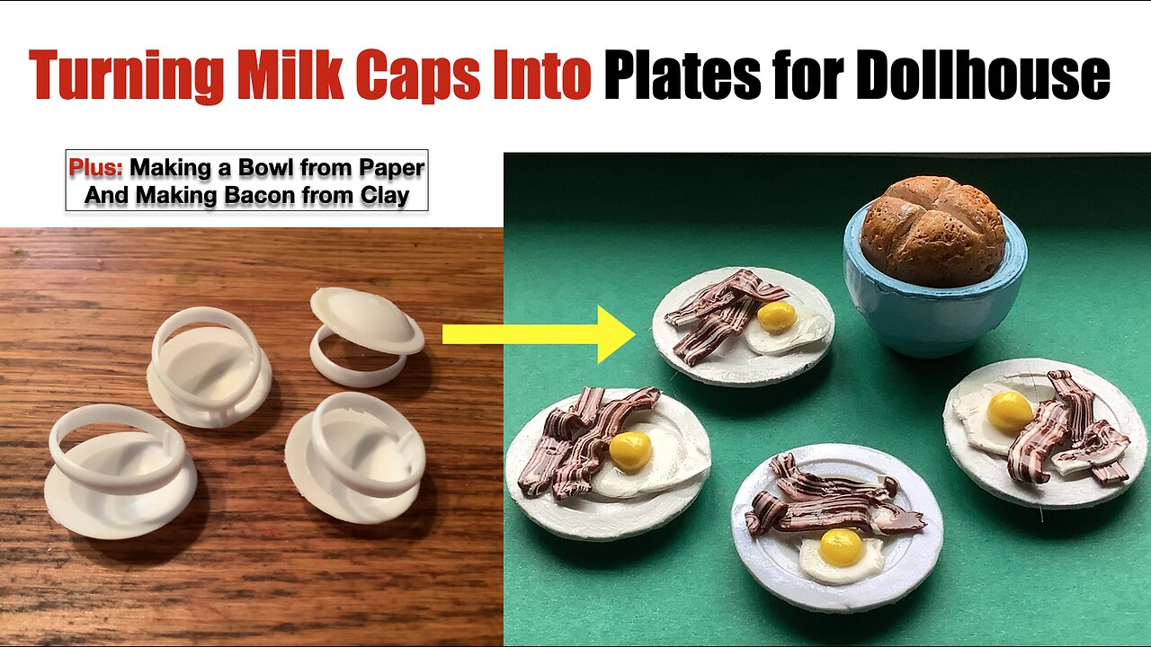 Turning Milk Caps into Plates for Dollhouse