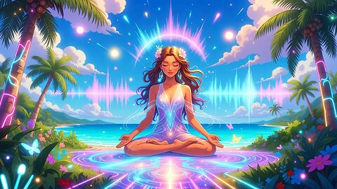 Tropical Beach Gayatri Mantra Meditation - Relax & Heal