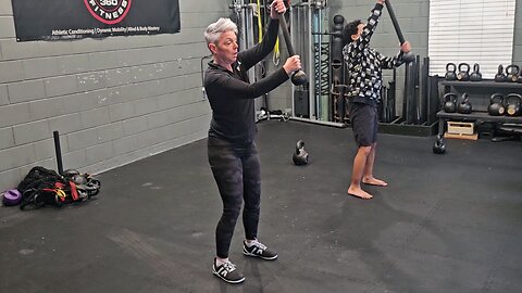 Kettlebell Swing / Macebell Standing Row Superset