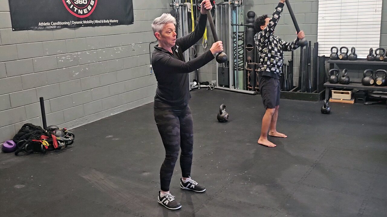 Kettlebell Swing / Macebell Standing Row Superset