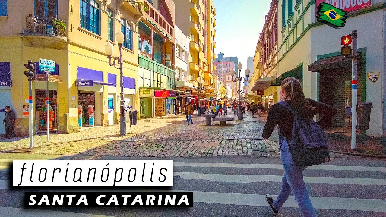 Walking in downtown Florianópolis — Santa Catarina, Brazil 【 4K UHD 】
