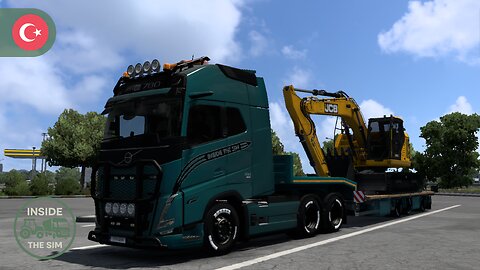 Transporting 28 tonne Excavator in Türkiye | Wheel cam | Brutal Open Pipe Sound