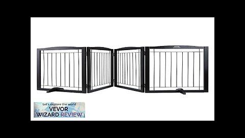 VEVOR Free Standing Dog Gate 32" H x 96.5" W Freestanding Pet Review