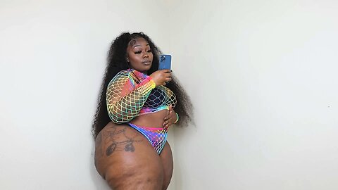 Thick ass ebony pornstar lingerie Try-on Haul 4 set's 4k