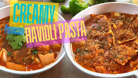 Creamy Parmesan Ravioli Pasta 🧀🍝