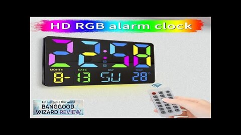 AGSIVO Large RGB Rainbow Digital Wall Clock Alarm Clock Large LED Display Review