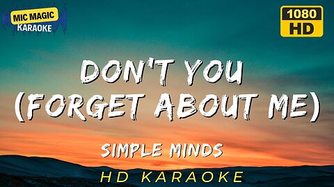 DON'T YOU (FORGET ABOUT ME) - SIMPLE MINDS - KARAOKE