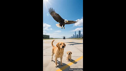 Dog saves its baby from eagle