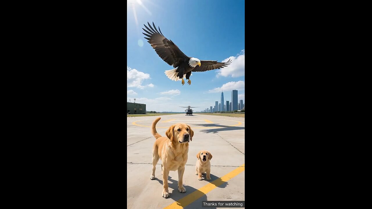 Dog saves its baby from eagle