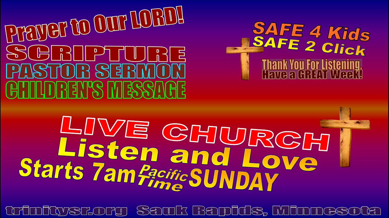 20250928 September 28th LIVE STREAM Church Service Trinity Lutheran Sauk Rapids MN Safe For Children