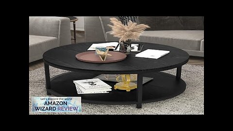 NSdirect 36 inches Round Coffee Table Rustic Wooden Surface Top & Sturdy Review