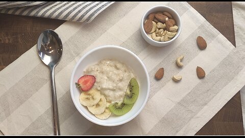 Creamy Morning Oatmeal With Fresh Fruits | Healthy Breakfast ASMR