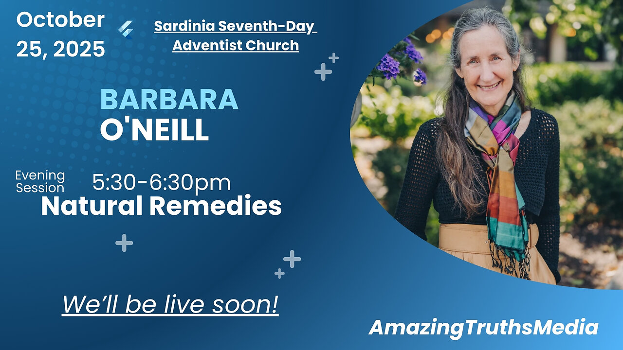 Barbara O'Neill is speaking at the Sardinia Seventh-Day Adventist Church October 21-25!