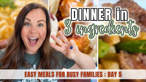 The Easiest 3 INGREDIENT DINNER Plus More Family Meals Day 5
