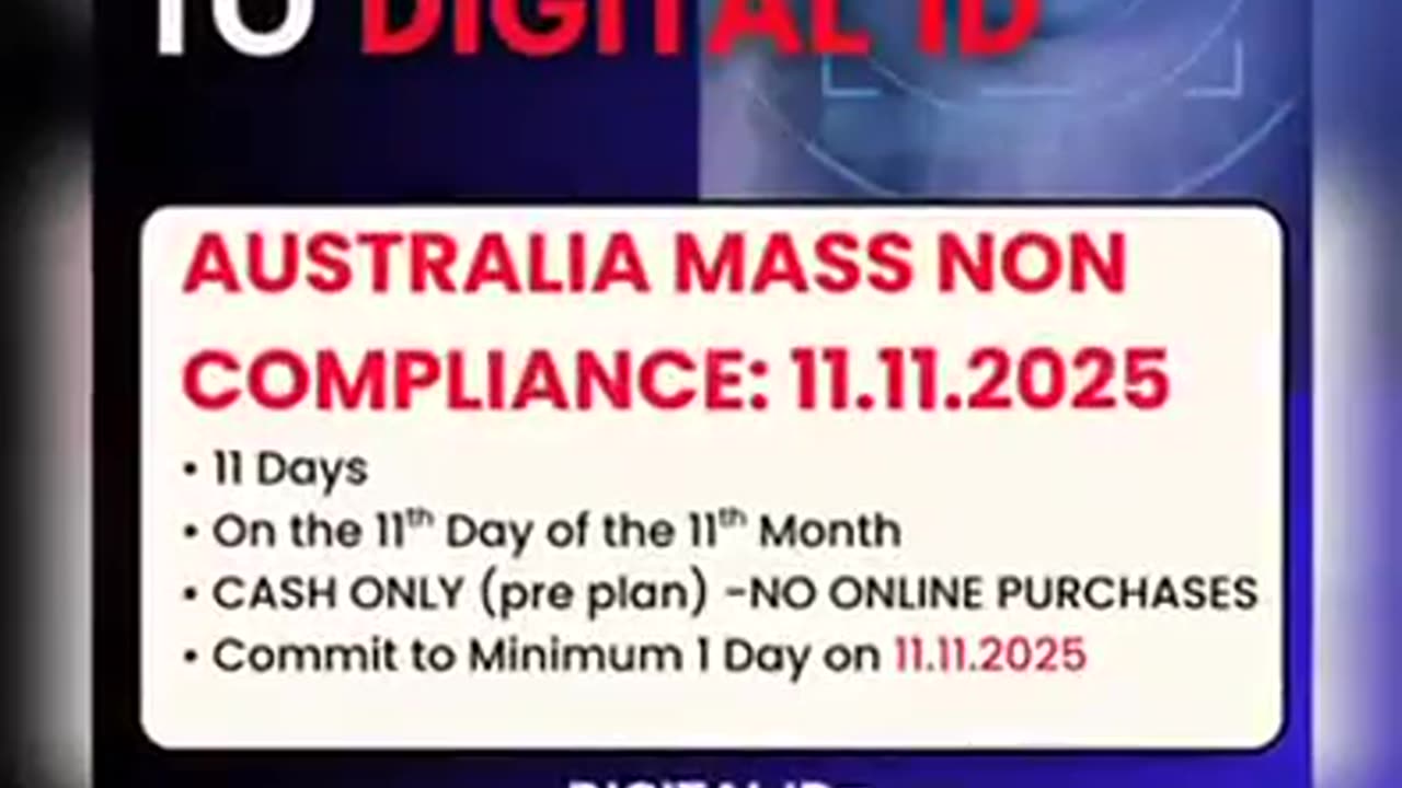 AUSTRALIA! MASS ACTION AGAINST DIGITAL ID