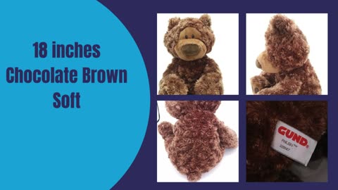 ✨ GUND PHILBIN CHOCOLATE TEDDY BEAR – 18" CUDDLE KING ✨