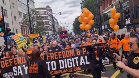 Anti-Trump 'No Kings' protesters march in London, England