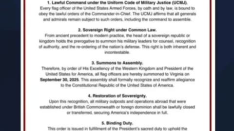 POTUS Puts Forth Declaration Of Authority & Summons For The Crown Corporation Of Canada