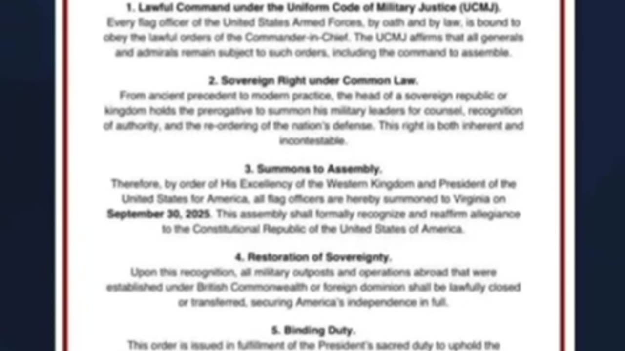 POTUS Puts Forth Declaration Of Authority & Summons For The Crown Corporation Of Canada