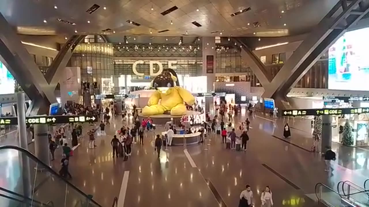 The scene at Hamad International Airport, Doha