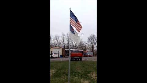 An American Flag and a Christian Flag ~ Extended Edit