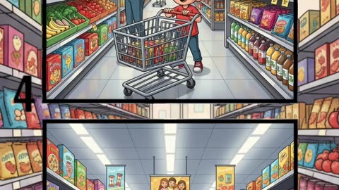 Supermarket Shopping 🛒 | Spot the Differences Challenge
