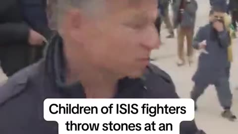 Syrian kids throwing stones at whitey