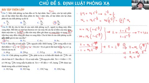BUỔI 31: ĐỊNH LUẬT PHÓNG XẠ