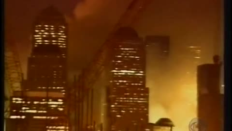 911 WTC 7 Demolition - CBS Long Shot Without Banner And 'Jesus' Audio