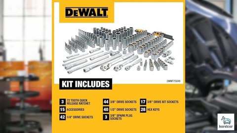 DEWALT Mechanics Tool Set, SAE and Metric, 1/2, 1/