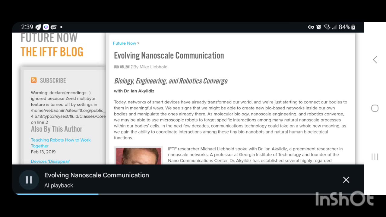 The cells and the implant interact with the biological system via the internet and cloud computing as the new mediator ~ Ian F Akildiz