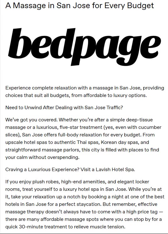 A Massage in San Jose for Every Budget