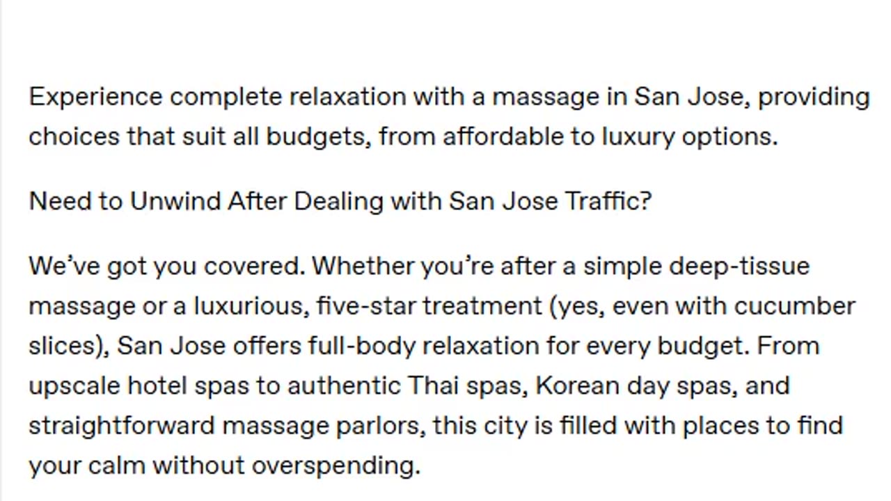 A Massage in San Jose for Every Budget