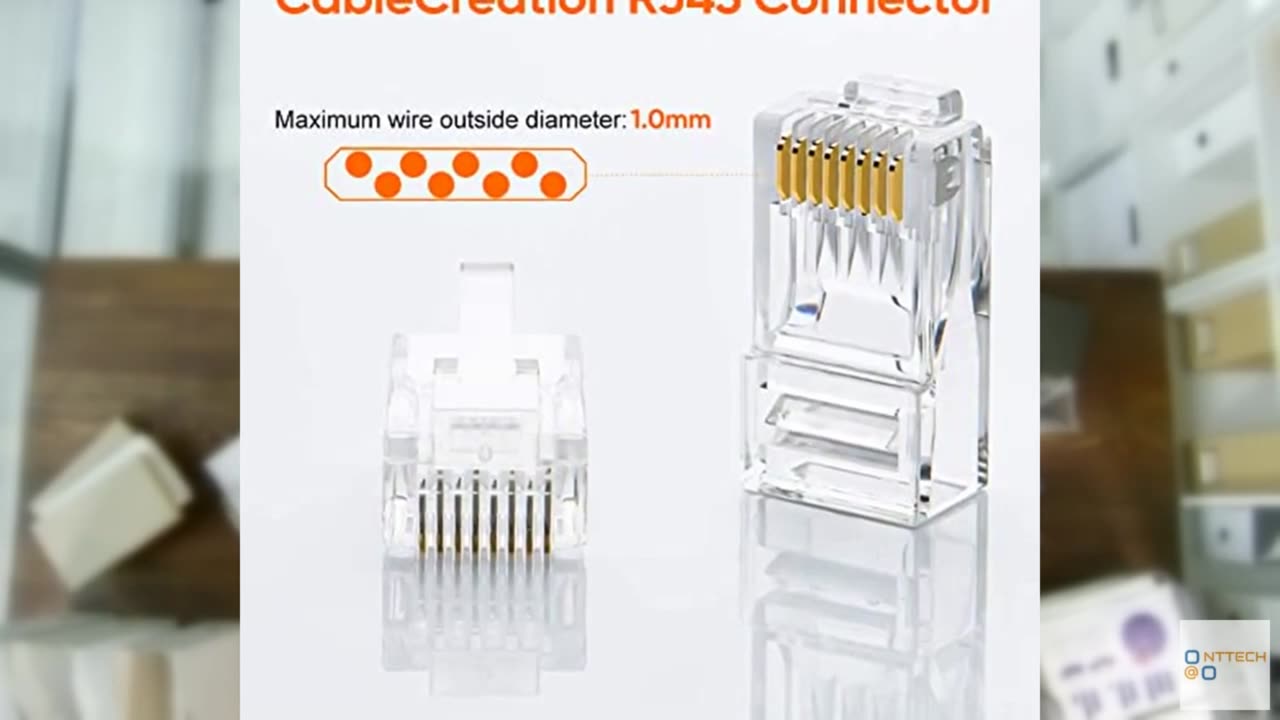 CableCreation Cat6 RJ45 Connectors, 100-PACK Cat6 RJ45 Ends, Ethernet Cable Crim
