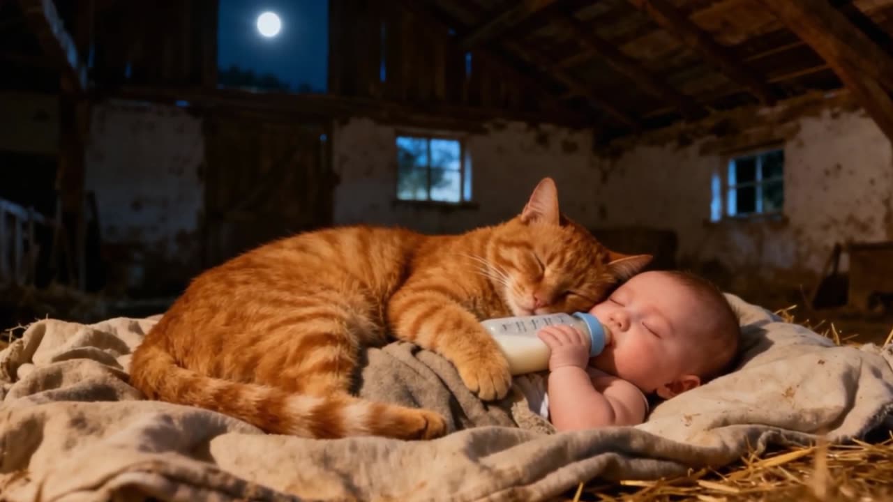 Orange Cat Raises an🙀 Abandoned Baby🥱 with Endless Love and Sacrifice