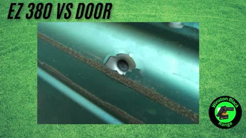 380 acp vs Dodge truck door 15 yards. 90gr fmj. ez smith wesson