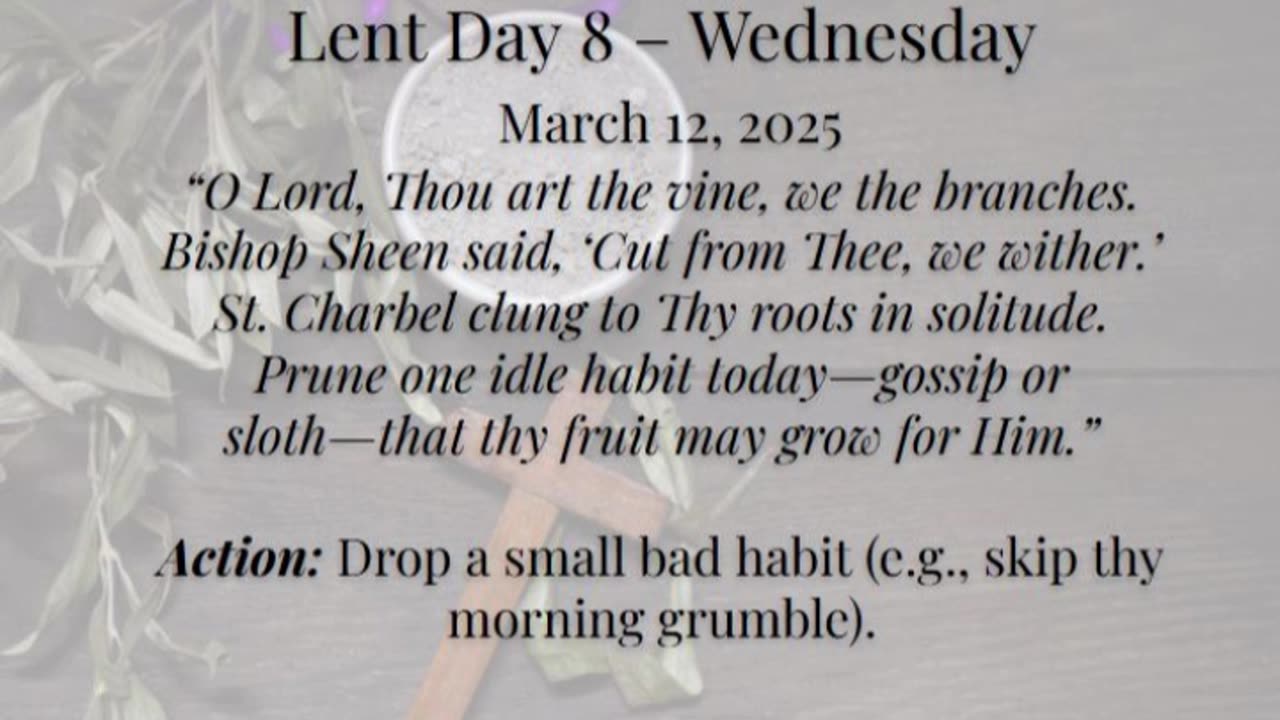 Lent Day 8 – Wednesday (March 12, 2025)