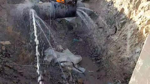 Water pip line in fall and repering