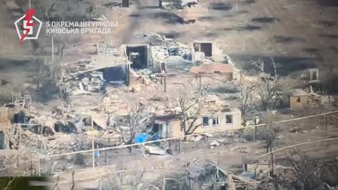 Flyby of The Nearly Completely Destroyed Village of Ivanivske