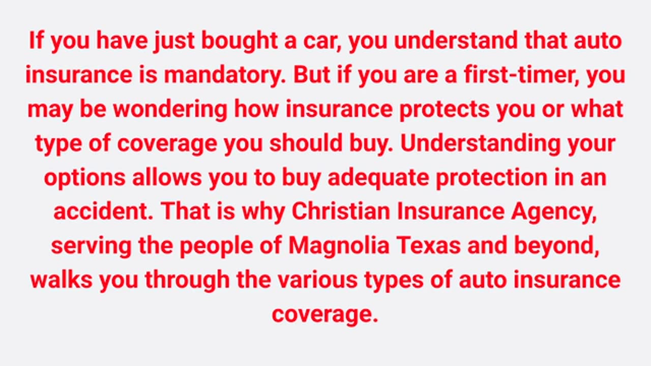 Christian Insurance Agency LLC - Affordable Auto Insurance in Magnolia, TX