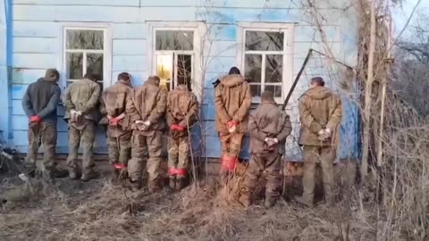 Russians Captured a Group of POWs in Kursk