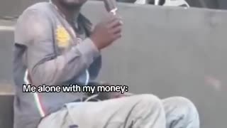 Man enjoying his money
