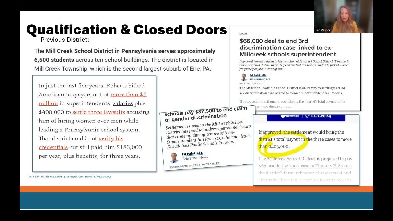 Illegal Superintendent exposes Des Moines Public Schools - Teri Patrick