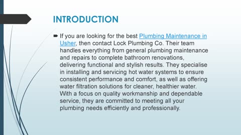 Best Plumbing Maintenance in Usher