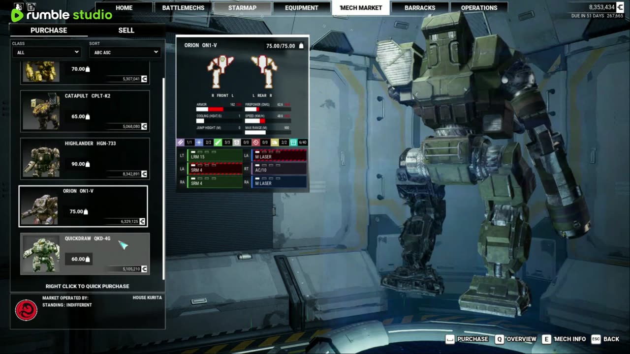 MechWarrior 5 vanilla second run through Day 6