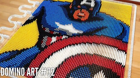CAPTAIN AMERICA MADE FROM 6,000 DOMINOES | Domino Art #32