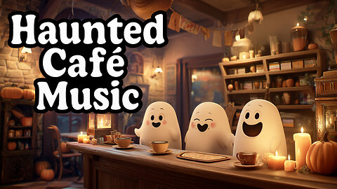 ☕👻 Haunted Café Music 2025 🎃 Happy Ghosts, Pumpkin Lights & Cozy Halloween Energy